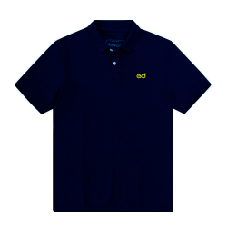 Polo azul marinho piquet - com logo em bordado Polo azul marinho piquet - com logo em bordado
